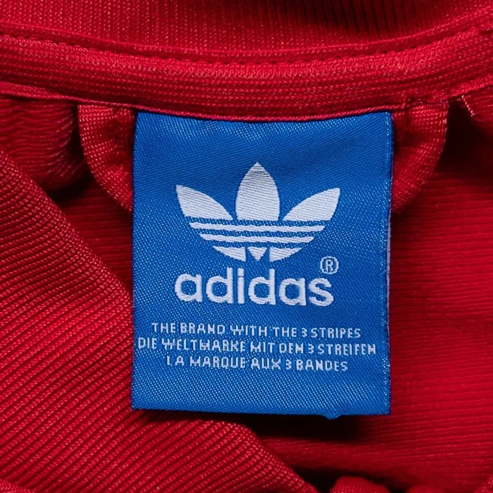 Adidas Boys Track Jacket Boys XL Red White Stripes Trefoil Full Zip Retro Sporty
